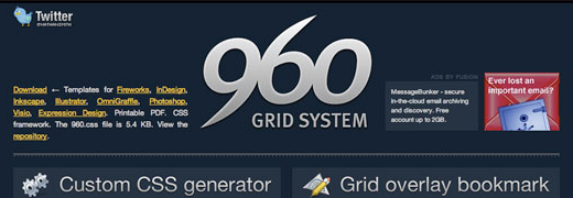 960.gs Grid System Homepage