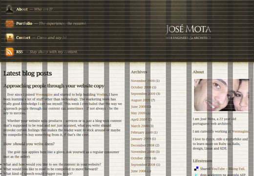 Portfolio of José Mota with 960 Grid Overlay