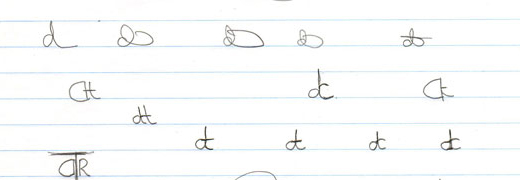 Lower-case monogram sketches